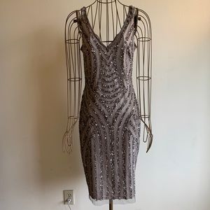Adrianna Papell V-Neck Beaded Dress NWOT